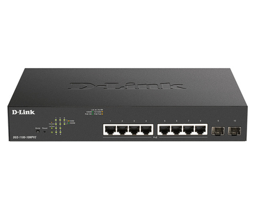 Commutateur D-Link DGS-1100-10MPV2/E 8x 1Gb 2x SFP 130 W PoE+