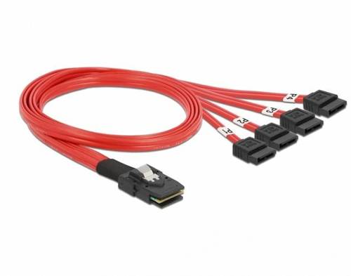 Delock Cable Mini SAS | 4 x SATA 7 Pin,  0.5m |  83057