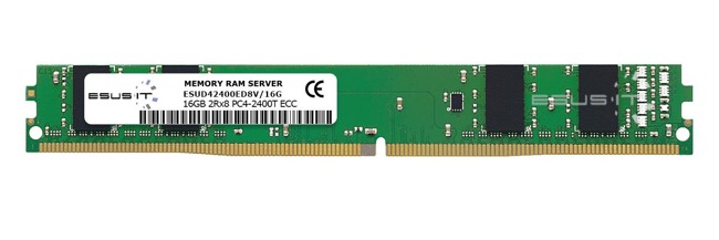 Mémoire RAM 1x 16GB ESUS IT ECC UNBUFFERED DDR4 2Rx8 2400MHz PC4-19200 UDIMM | ESUD42400ED8V/16G