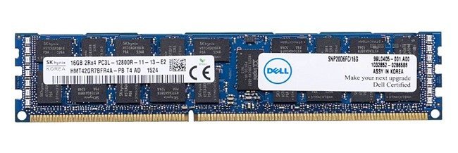 Mémoire RAM 1x 16GB Hynix ECC REGISTERED DDR3 1600MHz PC3-12800 RDIMM | HMT42GR7BFR4A-PB