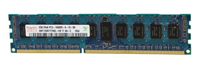 Mémoire RAM 1x 2GB Hynix ECC REGISTERED DDR3 1333MHz PC3-10600 RDIMM | HMT125R7TFR8C-H9