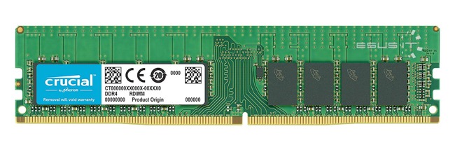 Mémoire RAM 1x 32GB Crucial ECC REGISTERED DDR4 2Rx4 2666MHz PC4-21300 RDIMM | CT32G4RFD4266