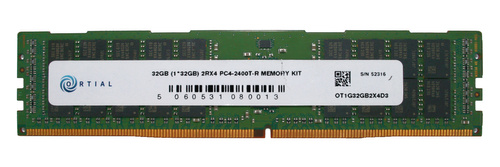 Mémoire RAM 1x 32GB Ortial ECC REGISTERED DDR4 2Rx4 2400MHz PC4-19200 RDIMM | OT1G32GB2X4D3