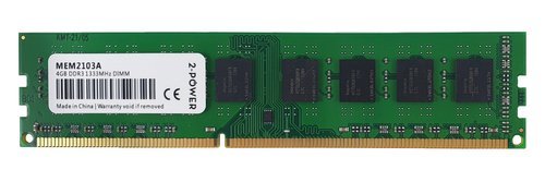 Mémoire RAM 1x 4GB 2-POWER NON-ECC UNBUFFERED DDR3 1333MHz PC3-10600 UDIMM | MEM2103A