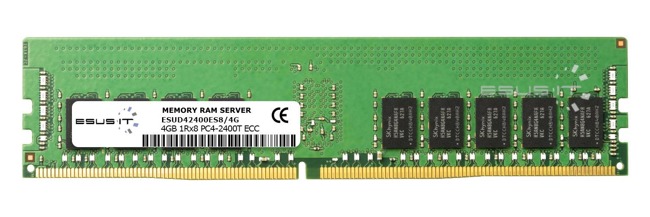 Mémoire RAM 1x 4GB ESUS IT ECC UNBUFFERED DDR4 1Rx8 2400MHz PC4-19200 UDIMM | ESUD42400ES8/4G