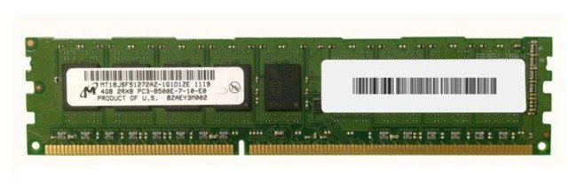 Mémoire RAM 1x 4GB Micron ECC UNBUFFERED DDR3 1066MHz PC3-8500 UDIMM | MT18JSF51272AZ-1G1