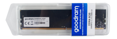 Mémoire RAM 1x 8GB GoodRAM NON-ECC UNBUFFERED DDR4 2666MHz PC4-21300 UDIMM | GR2666D464L19S/8G