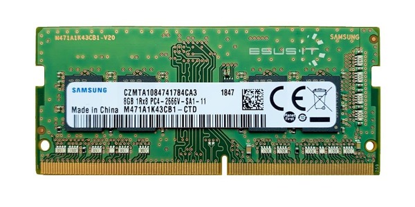 Mémoire RAM 1x 8GB Samsung SO-DIMM DDR4 2666MHz PC4-21300 | M471A1K43CB1-CTD