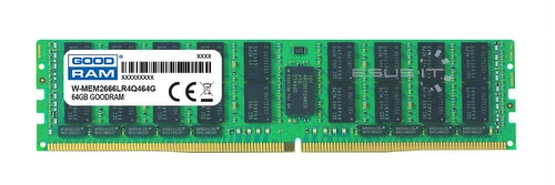 Mémoire RAM 1x 64GB GoodRAM LOAD REDUCED DDR4 4Rx4 2666MHz PC4-21300 LRDIMM | W-MEM2666LR4Q464G