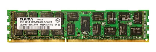 Mémoire RAM 1x 8GB ELPIDA ECC REGISTERED DDR3 1333MHz PC3-10600 RDIMM | EBJ81RF4BCFA-DJ-F