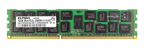 Mémoire RAM 1x 16GB ELPIDA ECC REGISTERED DDR3 1600MHz PC3-12800 RDIMM | EBJ17RG4EFWD-GN-F