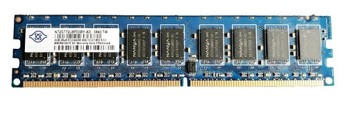 Mémoire RAM 1x 2GB Nanya ECC UNBUFFERED DDR2 800MHz PC2-6400 UDIMM | NT2GT72U8PD0BY-AD